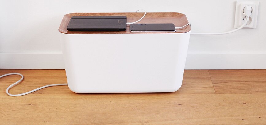 Caja Organizadora de Cables Hideaway Nature, XXL, claro