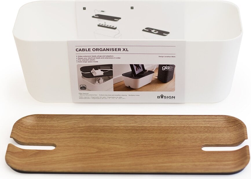 Caja organizadora de cables Hideaway Nature XL, clara
