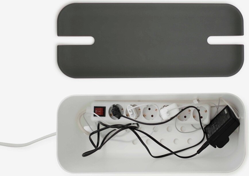 Caja Organizadora de Cables Hideaway XL, blanca