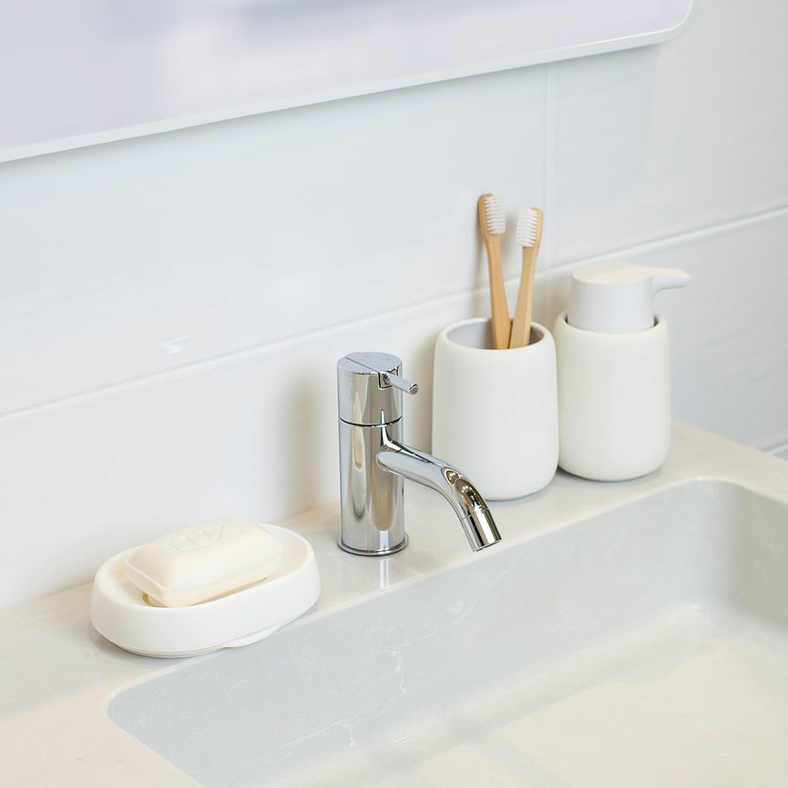 Jabonera ovalada Flow Plus, gris