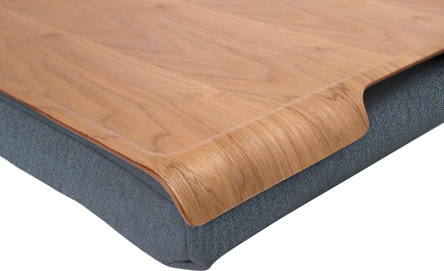 Plateau Laptray avec coussin, en osier de saule, couleur sable