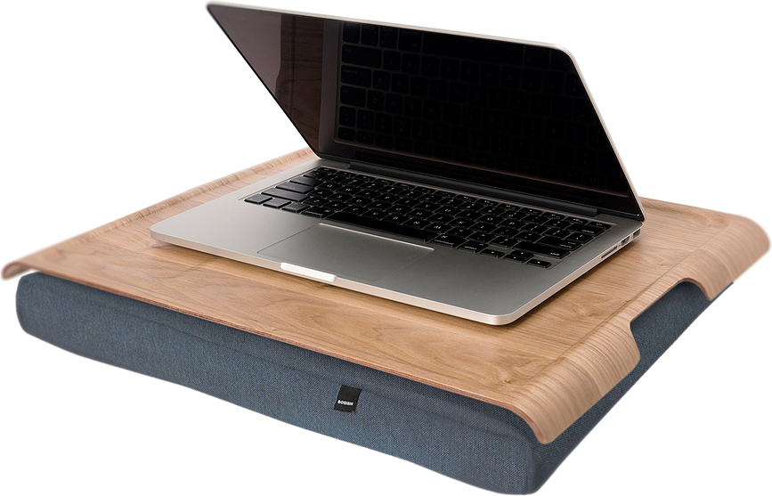 Plateau Laptray avec coussin, en osier de saule, couleur sable