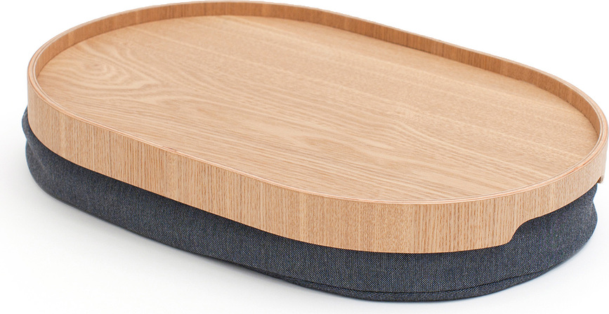 Laptray Plateau pour genoux, ovale, taille M, avec revêtement antidérapant