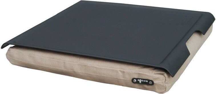 Laptray Tablett schwarz mit Anti-Rutsch-Beschichtung und mit Sandkissen
