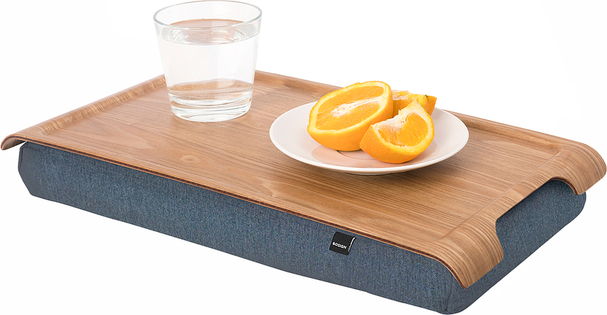 Mini Laptray Pladanj od vrbe sa sivim jastukom