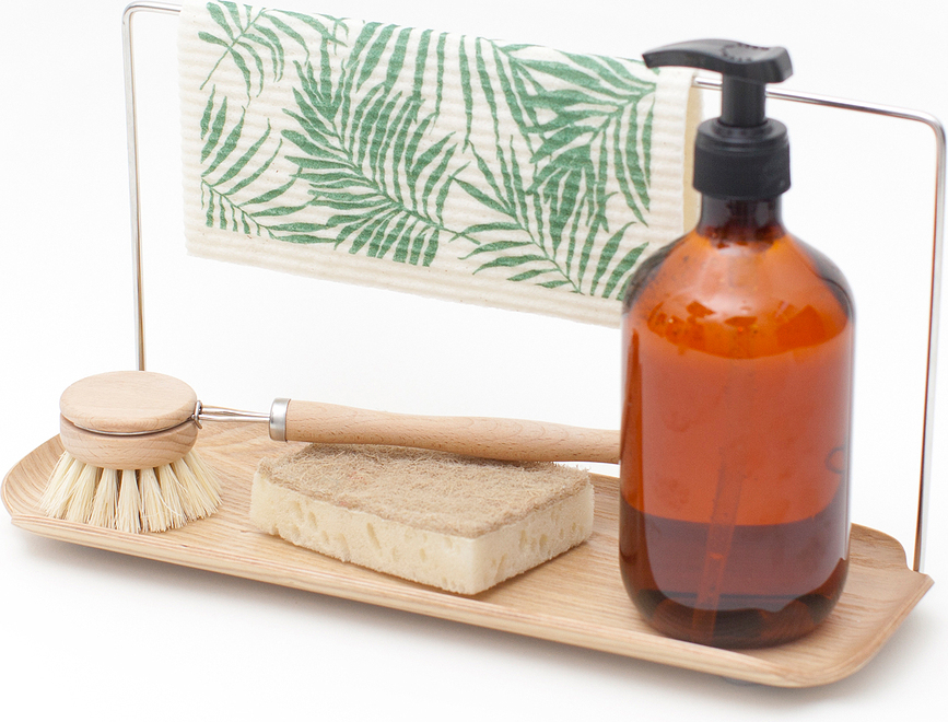 Organizador Bosign para fregadero, madera de nogal