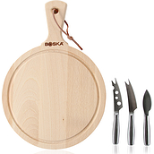 Amigo Cheese serving board with 3 knives