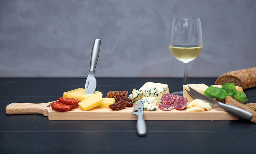 Amigo Set de Couteaux à Fromage et Planche de Service, 4 pièces