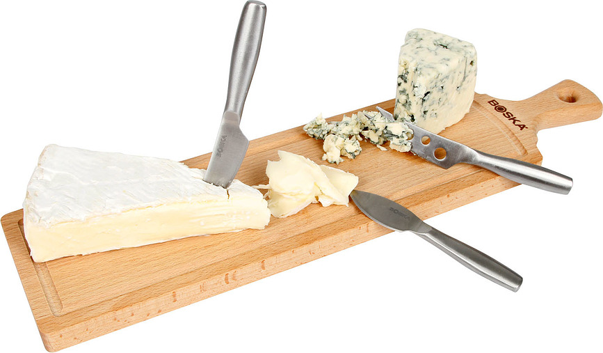 Amigo Set de Couteaux à Fromage et Planche de Service, 4 pièces