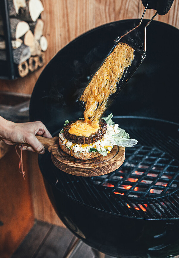 Cheese Barbeclette Poêle à raclette, avec spatule, Set 2 pièces