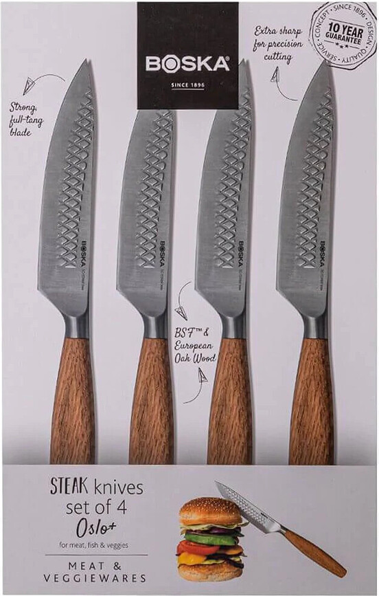 Cuchillos de carne Oslo+, de acero inoxidable, 4 unidades