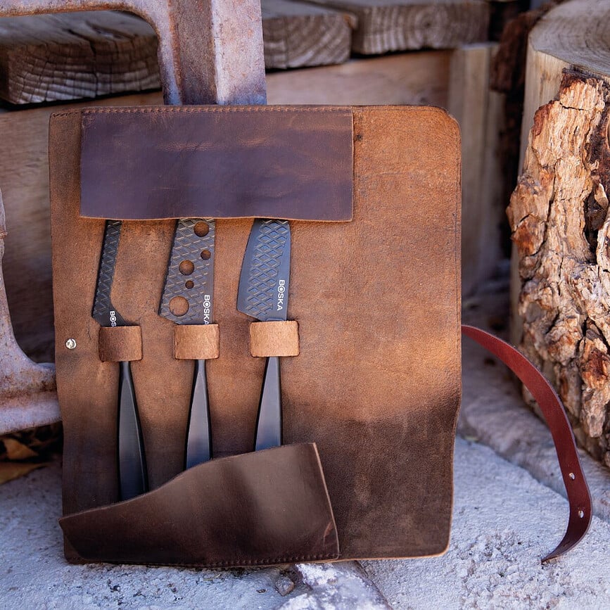 Cuchillos para Queso Monaco Plus, negros, con estuche, Set de 4 piezas