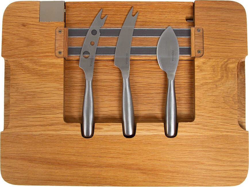 Party Set za serviranje sirov, z desko in noži