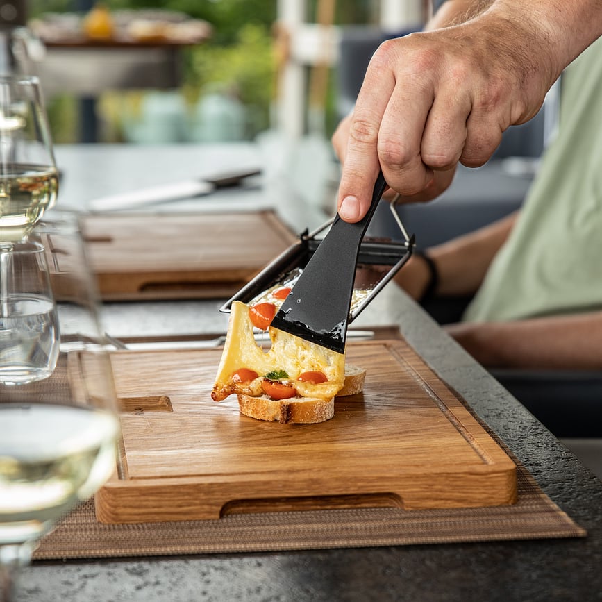 Sartén para raclette modelo Barbeclette, con espátula, Set de 2 piezas