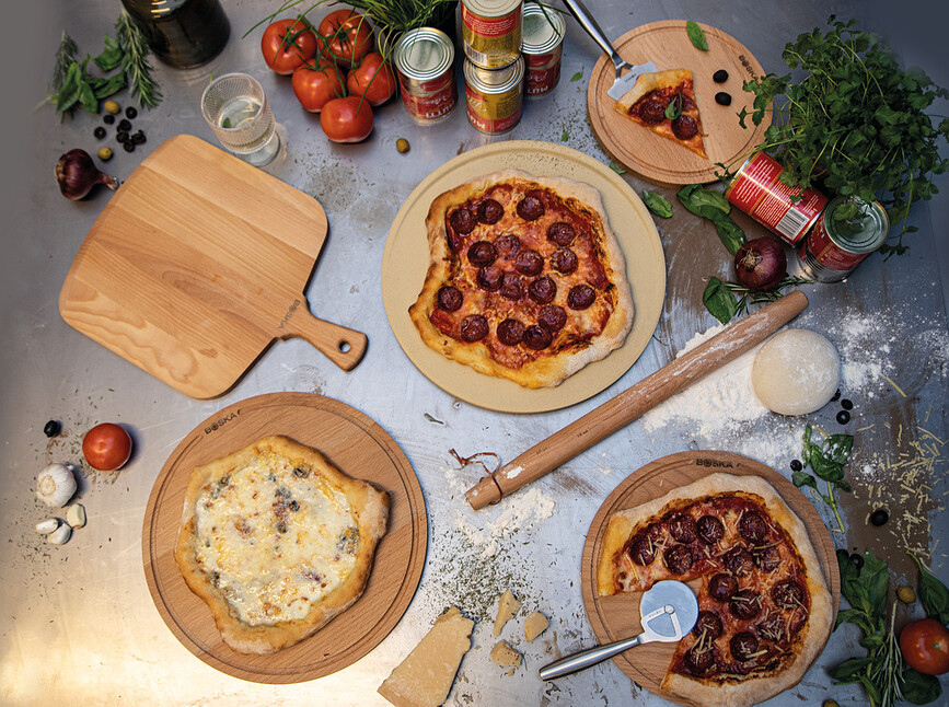 Tabla de pizza Amigo, con mango