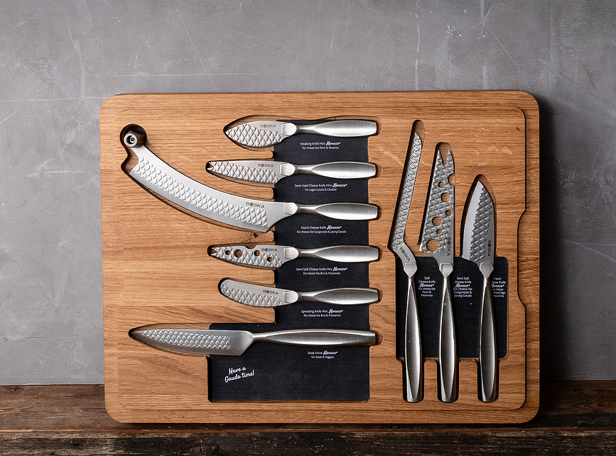 Ultimate Monaco Plus Set De Couteaux À Fromage Et Planche De Service, Set 10 pièces