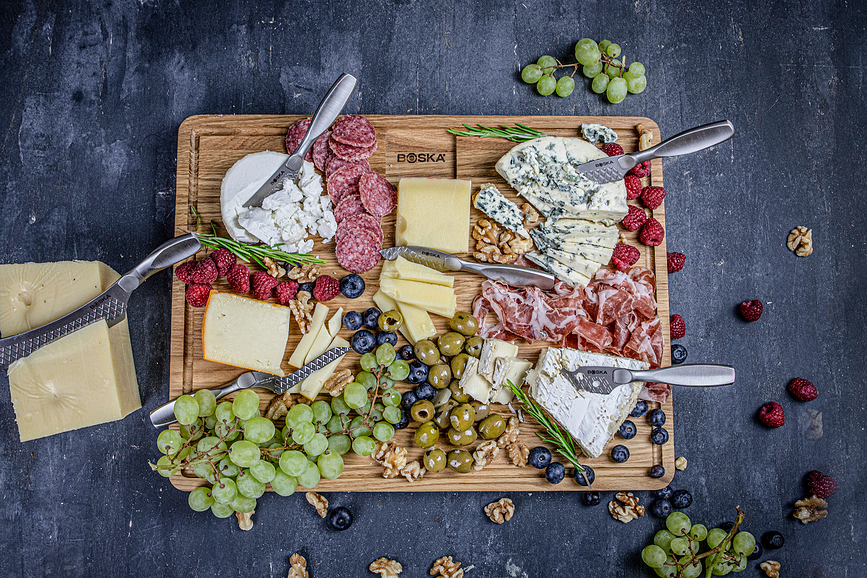 Ultimate Monaco Plus Σετ Μαχαιριών Τυριού με ξύλο σερβιρίσματος, Σετ 11 τεμαχίων