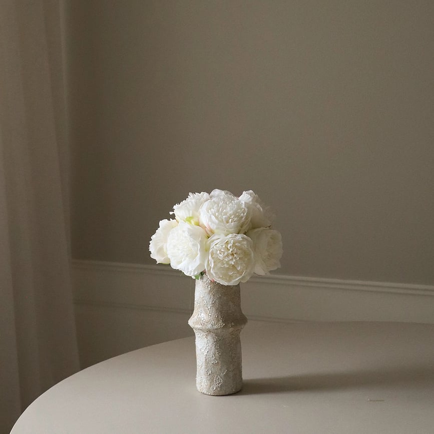 Botane konstgjord bukett pioner 33 cm, gräddvit