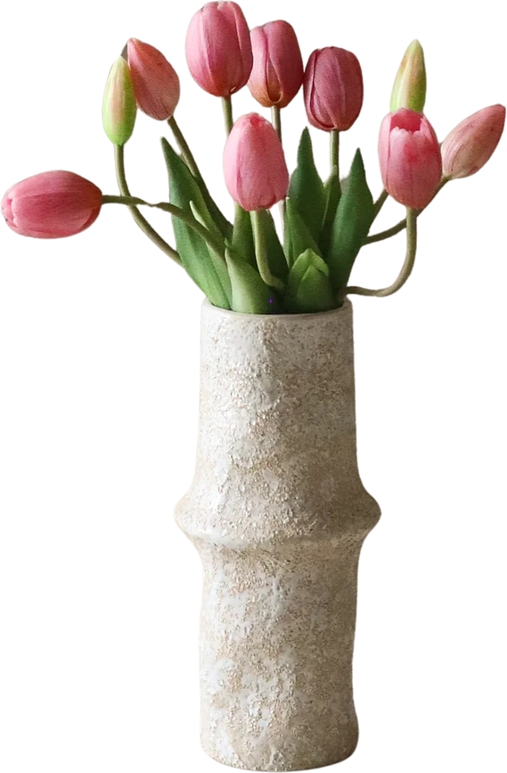 Botane konstgjorda blommor, tulpanbukett 35 cm, rosa