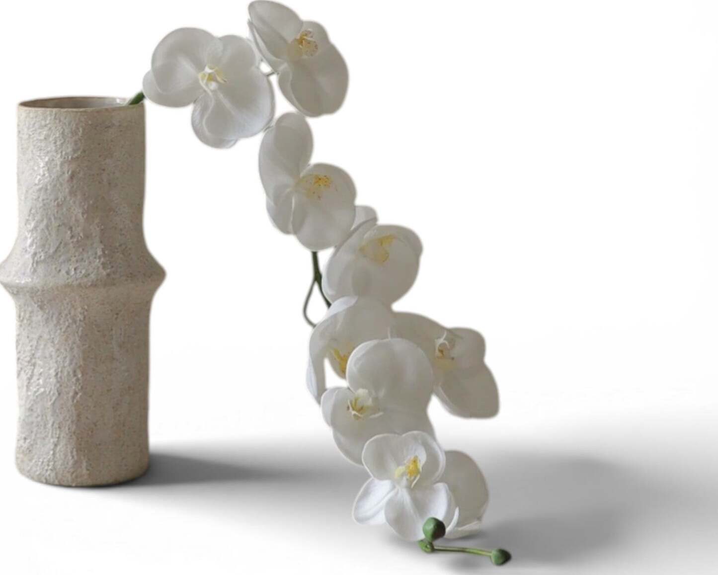 Botane Kunstblume Orchidee 155 cm, weiß, großblumig