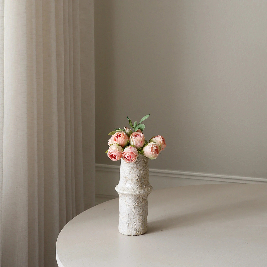 Botane kunstige blomsterbuket, roser, 27 cm, tefarvet