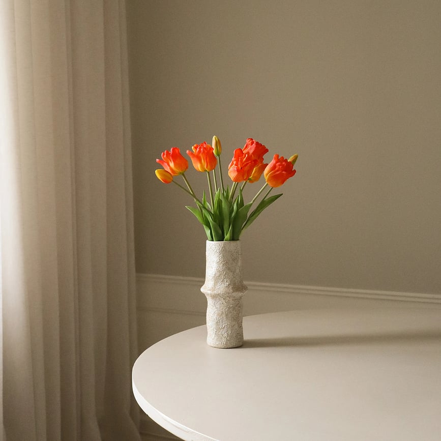 Botane kunstige blomsterbuket, tulipaner, 44 cm, lilla