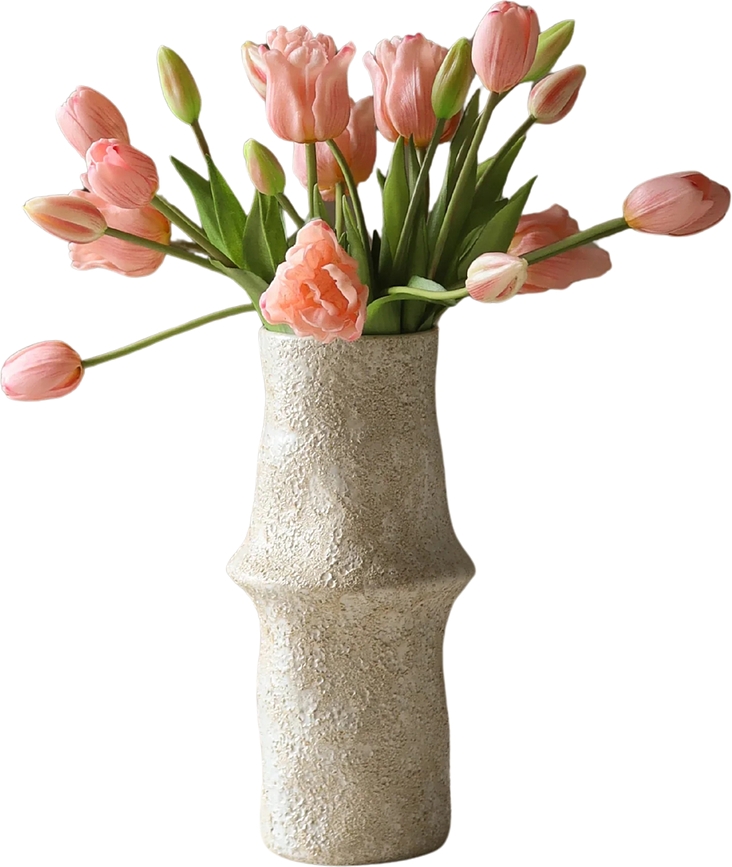 Botane kunstige blomsterbuket, tulipaner XL, lyserøde