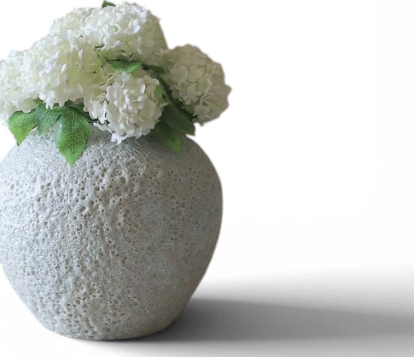 Botane Künstliche Hortensie 30 cm, weiß, kugelförmig