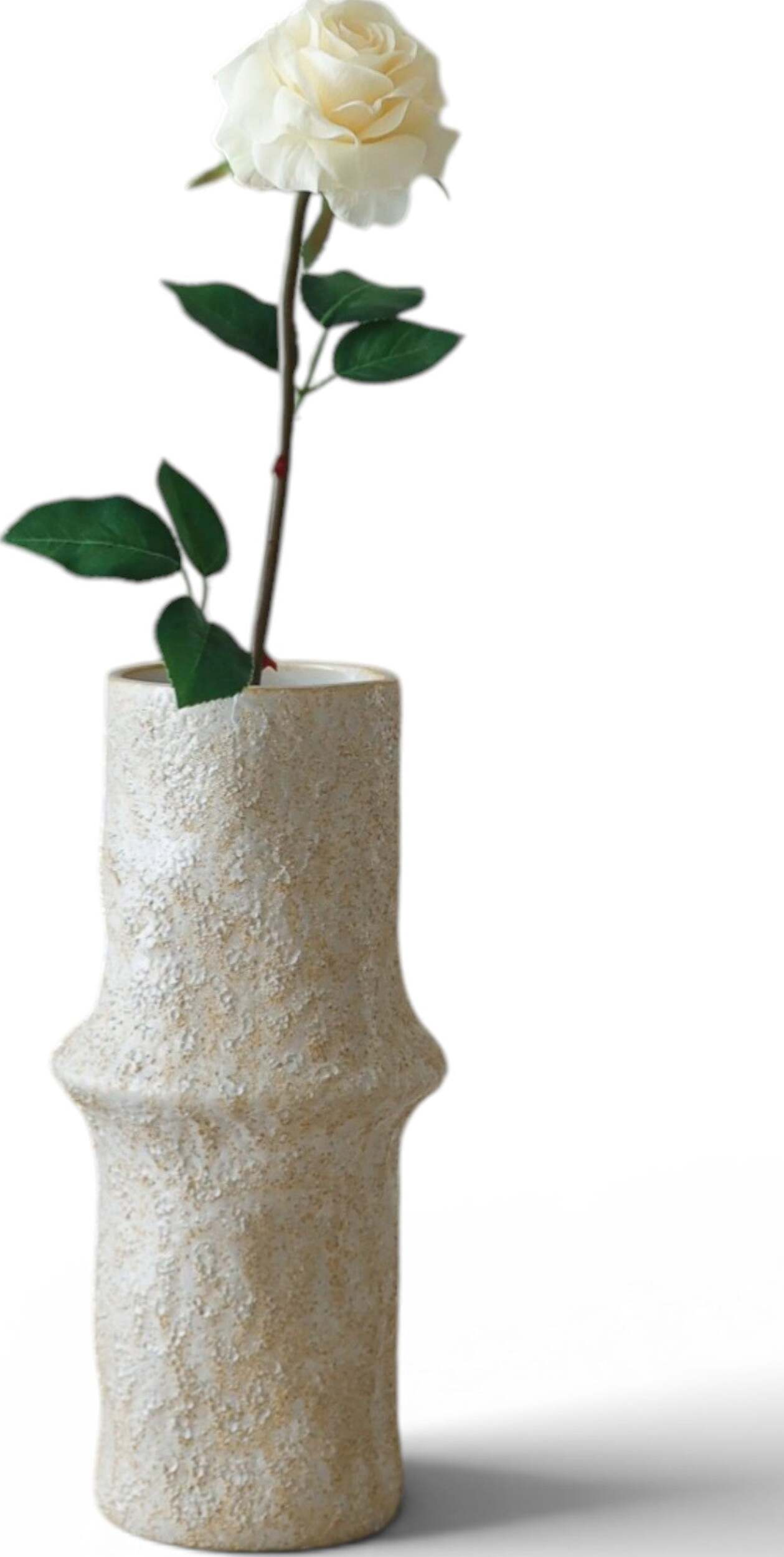 Botane Künstliche Rose 48 cm, cremefarben, Gartenrose