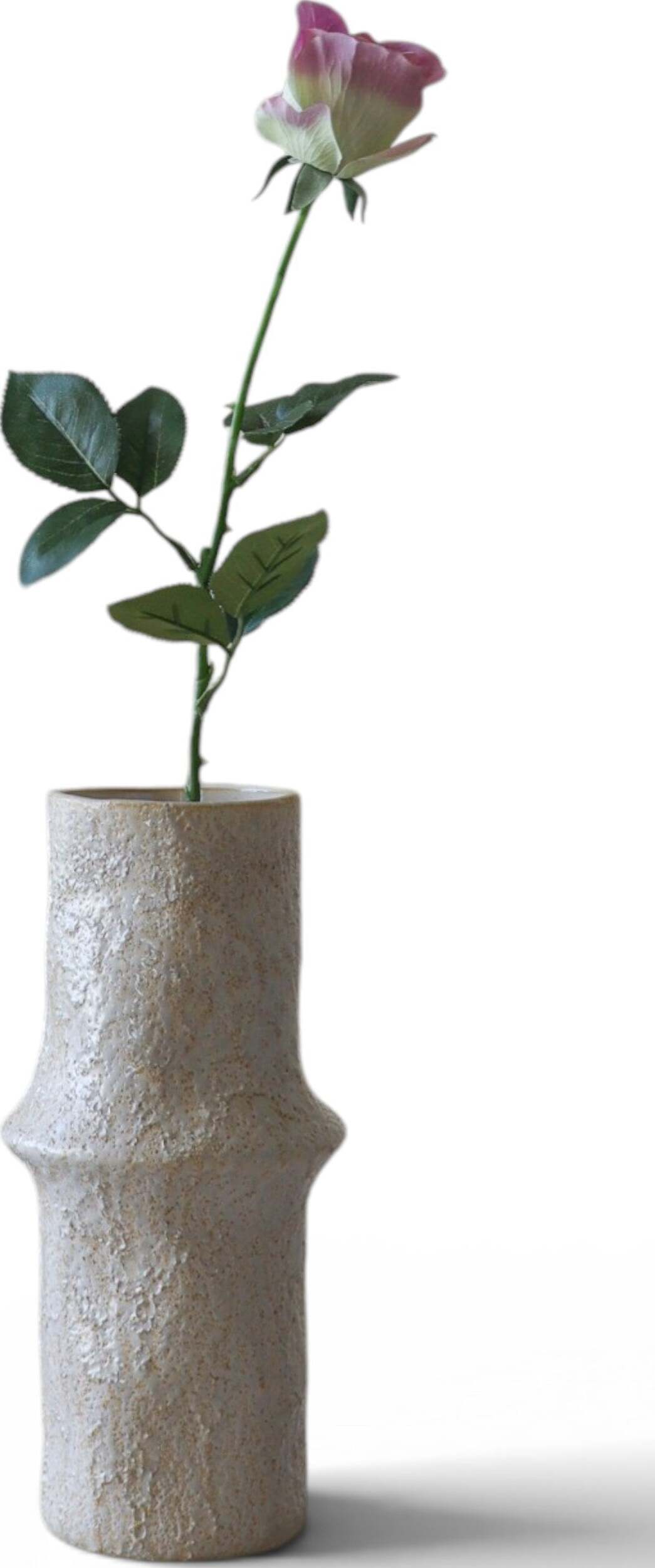 Botane Künstliche Rose 65 cm auf langem Stiel, lila