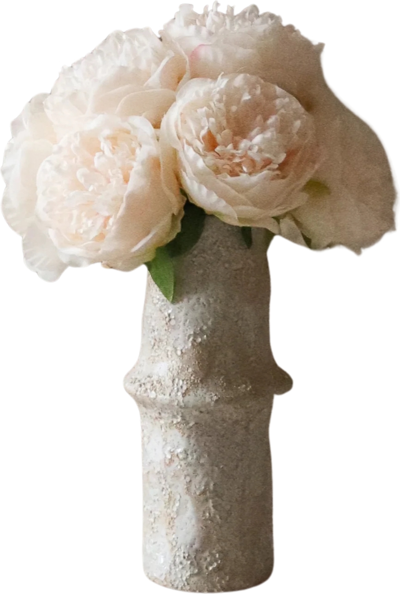Botane Künstlicher Blumenstrauß Pfingstrosen 33 cm, creme