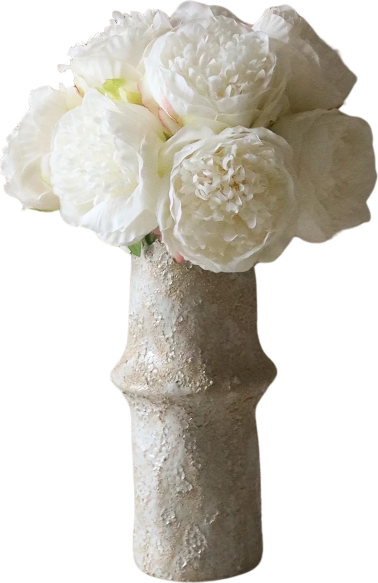 Botane Künstlicher Blumenstrauß Pfingstrosen 33 cm, weiß