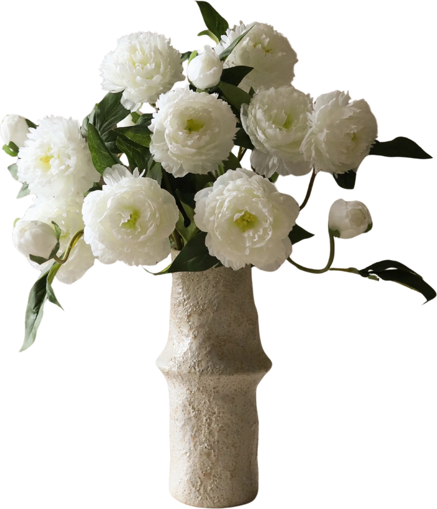 Botane Künstlicher Blumenstrauß Pfingstrosen 72 cm, weiß