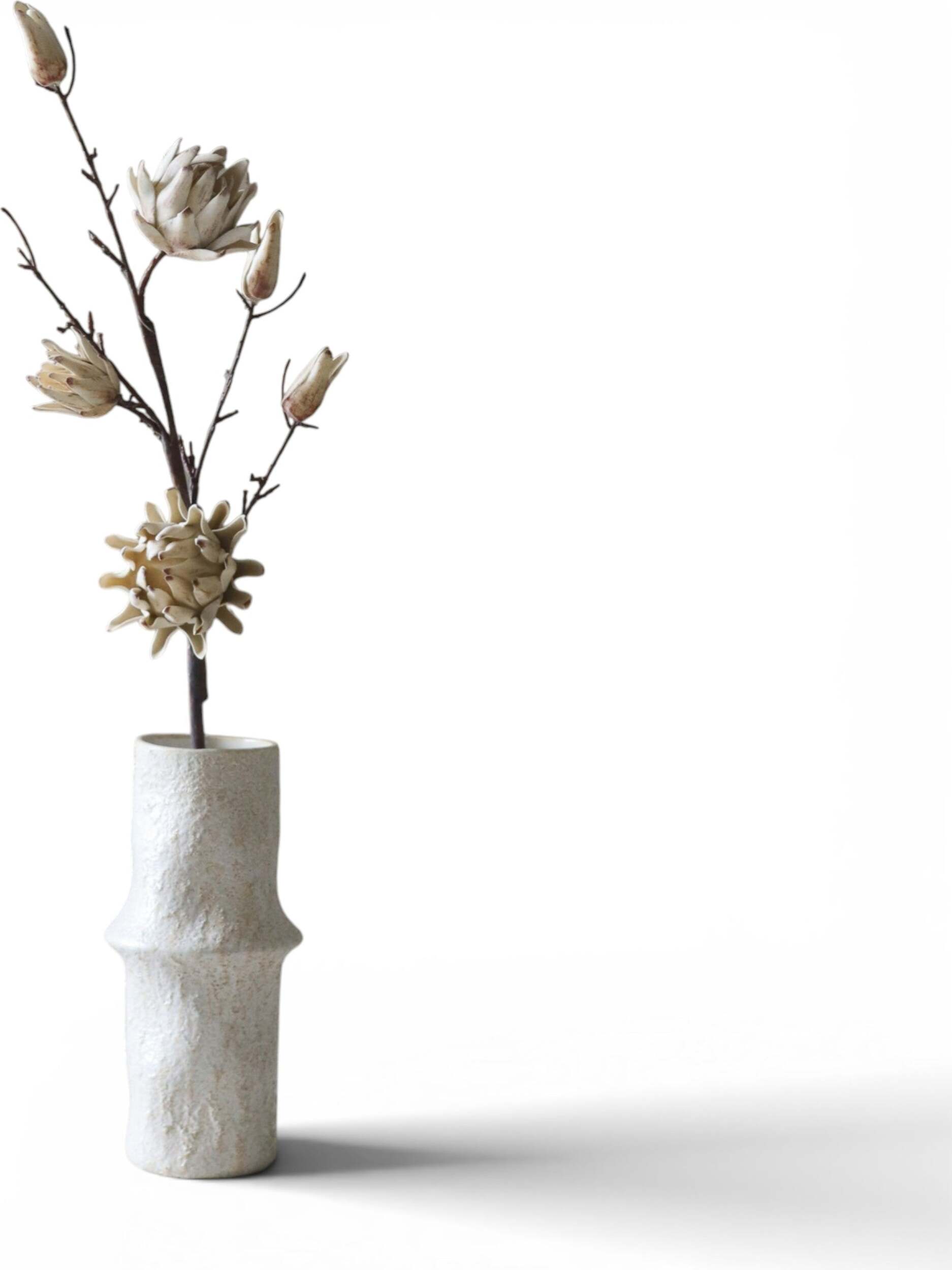 Botane Künstlicher Zweig Artischocke 80 cm, cremefarben