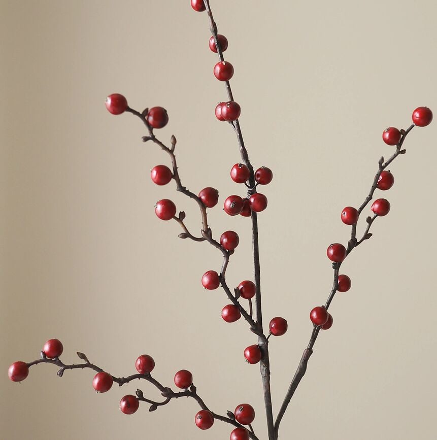 Botane Fleur Artificielle Houx, 89 cm, rouge