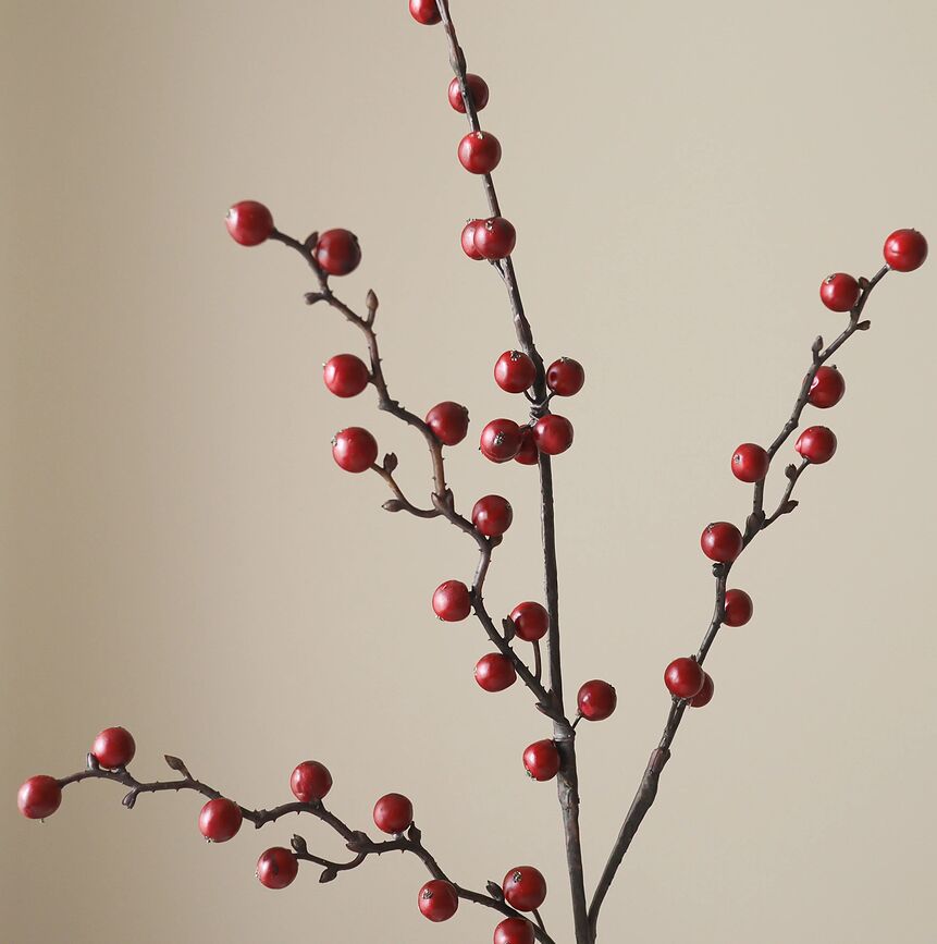 Botane Umetna veja bodika, 89 cm, rdeča