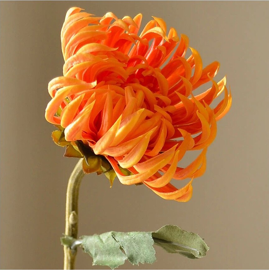 Botane Umetni cvet dalija, 58 cm, oranžen