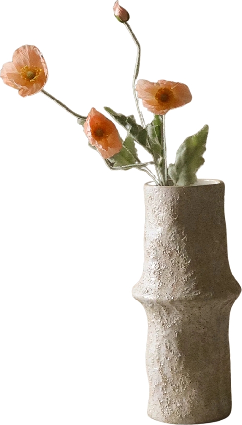 Botane Umetna roža mak, 56 cm, koralna