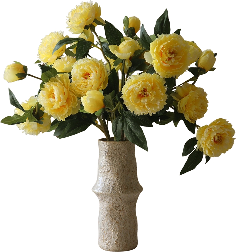 Bouquet de fleurs artificielles Botane pivoines, 72 cm, jaune
