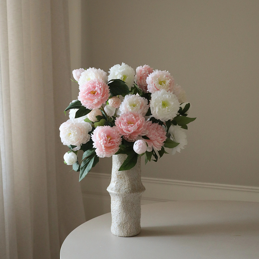 Bouquet de fleurs artificielles Botane pivoines, 72 cm, rose clair