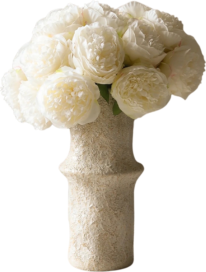 Fiori artificiali bouquet Grand peonie 33 cm bianche