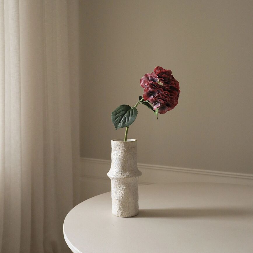 Flor artificial Hortensia Botane, 65 cm, burdeos