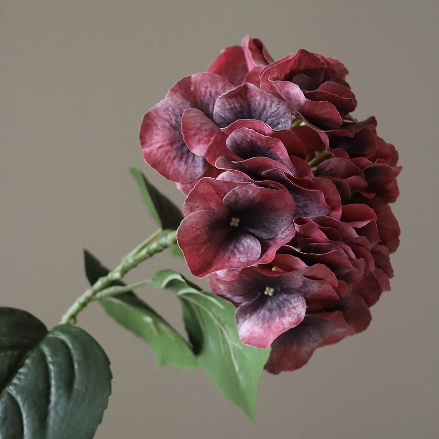 Flor artificial Hortensia Botane, 65 cm, burdeos