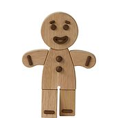 Dekoracja Gingerbread Man S naturalny dąb