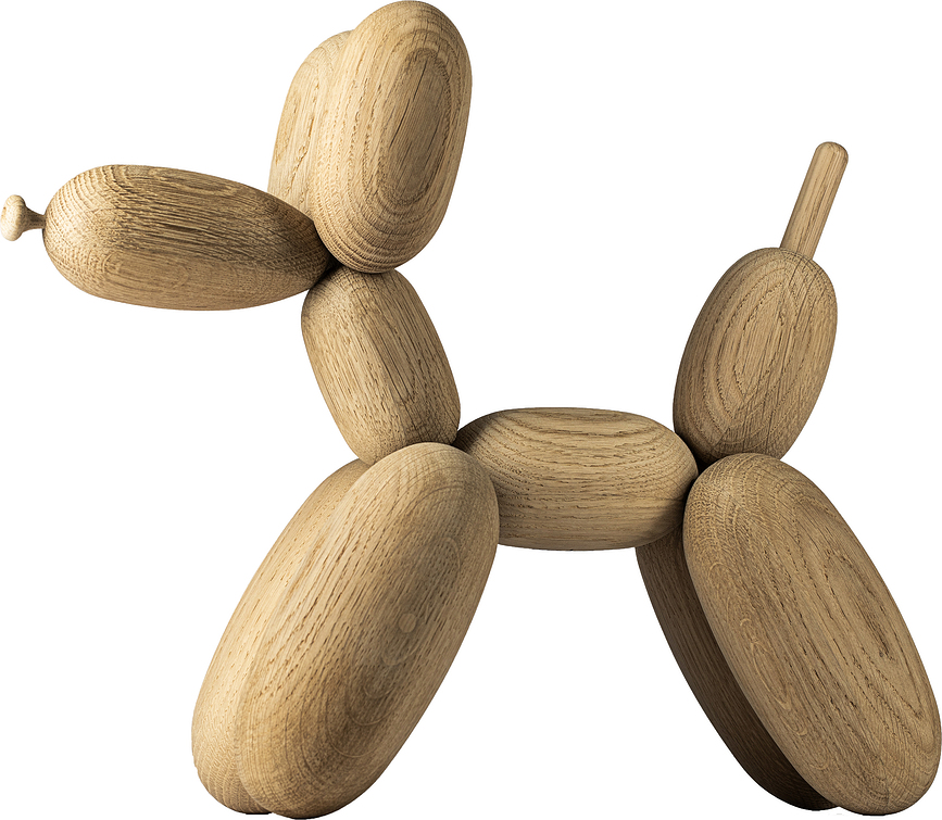Figura decorativa de roble natural Ballon D'og S, pequeña