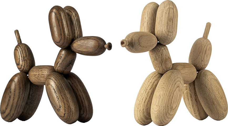 Figura decorativa de roble natural Ballon D'og S, pequeña