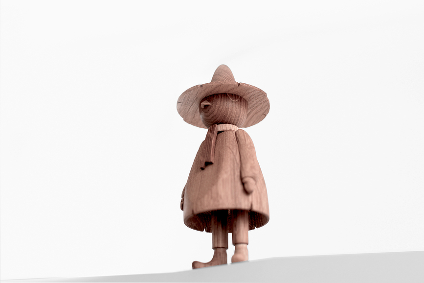 Figura decorativa de madera, Snufkin Moomins, Boyhood