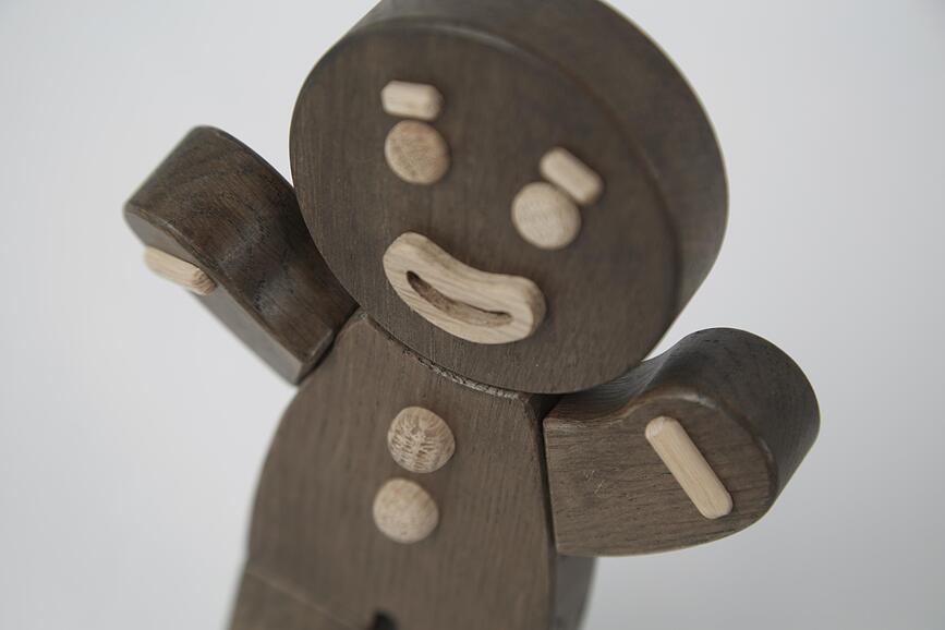 Figura Decorativa Gingerbread Man, de roble natural, tamaño S