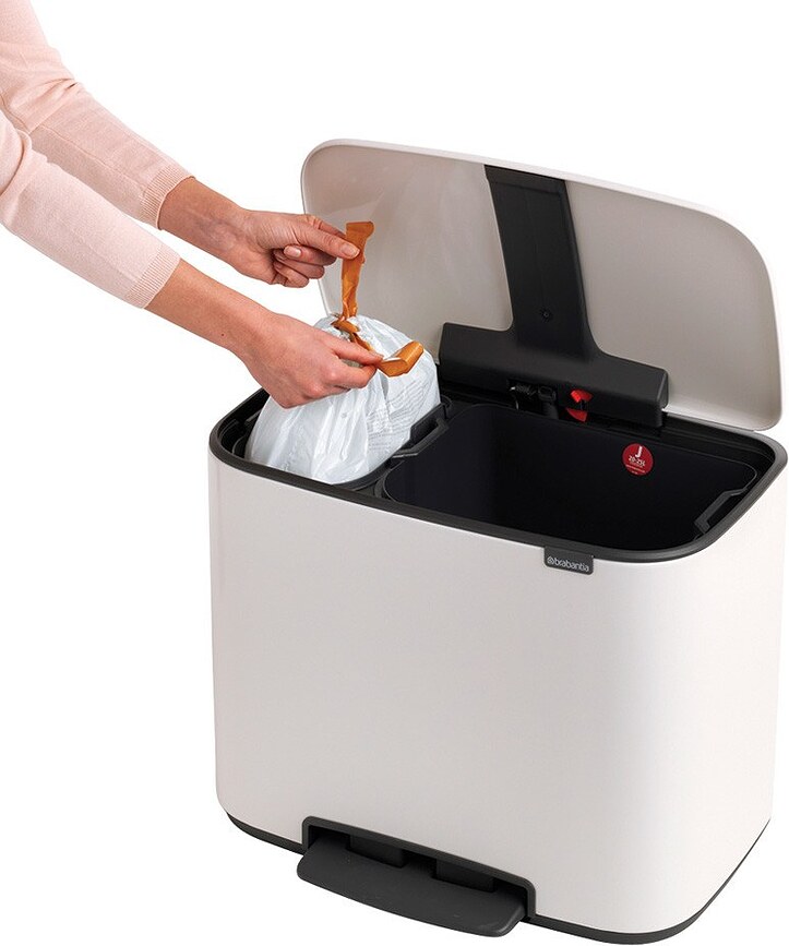 Bo Dvojni koš za smeti pedalni, 11 l + 23 l, svetlo bež