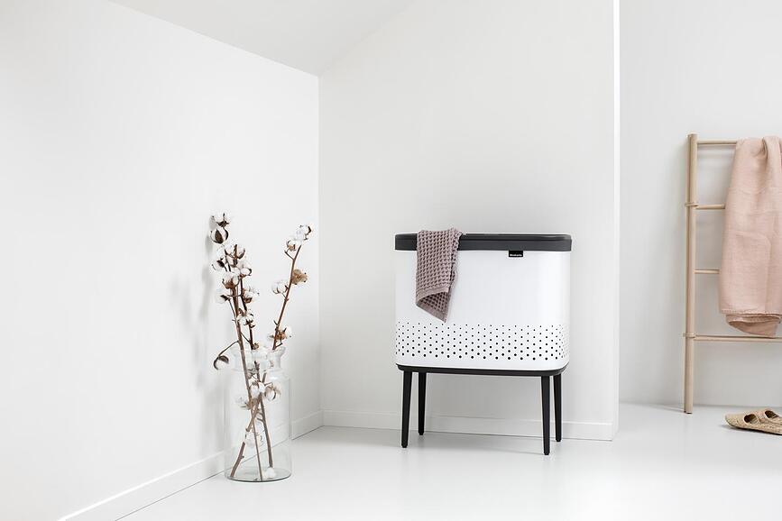 Bo Laundry Bin Panier à Linge 60 L, noir mat